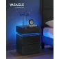   Vasagle LET630T56 éjjeliszekrény LED világítással 3 fiókkal fekete famintás