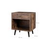 VASAGLE Retro Éjjeliszekrény Fenyőfa Lábakkal Rusztikus Barna
