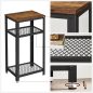   VASAGLE Vintage Ipari Kisasztal Rusztikus Fa Fém Hálós Polcokkal