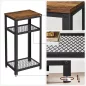   VASAGLE Vintage Ipari Kisasztal Rusztikus Fa Fém Hálós Polcokkal