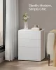 VASAGLE Modern Minimál Éjjeliszekrény 3 Fiókos Szerszámmentes Matt Fehér-Cappuccino