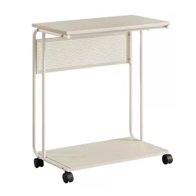 VASAGLE C-alakú Görgős Kisasztal Krémfehér