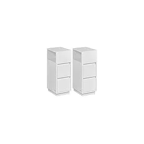   VASAGLE Keskeny Éjjeliszekrény Szett 2 Fiókkal Felhőfehér
