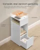 SONGMICS HOME Slim éjjeliszekrény szerszám nélküli összeszerelés 2 nyitott rekesszel és 1 fiókkal 30 x 25 x 59,4 cm fehér