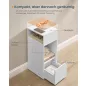   SONGMICS HOME Slim éjjeliszekrény szerszám nélküli összeszerelés 2 nyitott rekesszel és 1 fiókkal 30 x 25 x 59,4 cm fehér