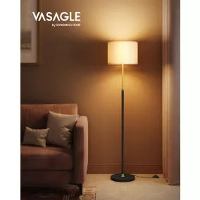   VASAGLE LFL002B02 állólámpa állítható magassággal 140-170 cm modern stílus textil ernyő arany-fekete