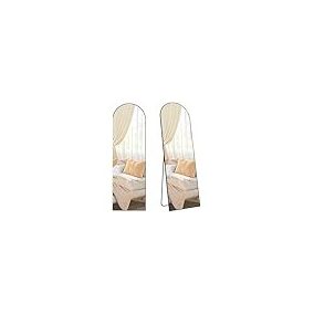 SONGMICS Ívelt Álló Tükör 160 x 50 cm Alumínium Fekete