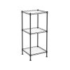 SONGMICS 3-Szintes Fürdőszobai Állvány Fekete Fém Tárolópolc
