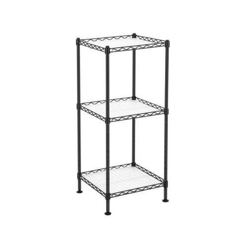 SONGMICS 3-Szintes Fürdőszobai Állvány Fekete Fém Tárolópolc