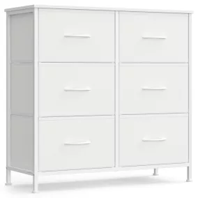 SONGMICS fiókos szekrény 6 fiókkal acél MDF fehér