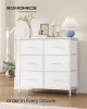 SONGMICS fiókos szekrény 6 fiókkal acél MDF fehér