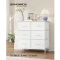 SONGMICS fiókos szekrény 6 fiókkal acél MDF fehér