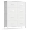 SONGMICS fiókos szekrény 8 fiókkal acél MDF fehér