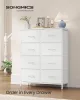 SONGMICS fiókos szekrény 8 fiókkal acél MDF fehér