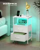 SONGMICS BELLAH LGS302WH03 éjjeliszekrény töltőállomással LED világítással felhőfehér