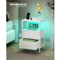   SONGMICS BELLAH LGS302WH03 éjjeliszekrény töltőállomással LED világítással felhőfehér