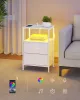 SONGMICS BELLAH LGS302WH03 éjjeliszekrény töltőállomással LED világítással felhőfehér