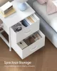 SONGMICS BELLAH Éjjeliszekrény 2 Fiókkal Acél Felhőfehér Modern