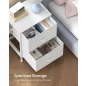  SONGMICS BELLAH Éjjeliszekrény 2 Fiókkal Acél Felhőfehér Modern