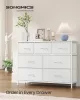 SONGMICS BELLAH fiókos szekrény acél 7 fiókkal felhőfehér és hófehér