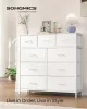 SONGMICS BELLAH Fiókos Szekrény Acél Vázzal 9 Fiókkal Fehér