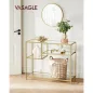   VASAGLE Luxury Arany Üveg Konzolasztal Aszimmetrikus Polcokkal