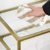 VASAGLE Modern Konzolasztal Edzett Üveg Arany Fém Vázzal