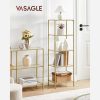 VASAGLE Luxus 5-Szintes Üvegpolc Arany Acélvázzal