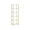 VASAGLE Elegance 6-Szintes Üvegpolc Arany Acélvázzal