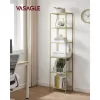 VASAGLE Elegance 6-Szintes Üvegpolc Arany Acélvázzal