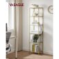 VASAGLE Elegance 6-Szintes Üvegpolc Arany Acélvázzal