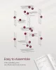 VASAGLE Geometrikus Üvegpolcos Könyvespolc Arany