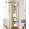 VASAGLE Modern Sarokpolc Edzett Üveg Arany Állvány