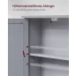   VASAGLE fali fürdőszobai szekrény tükrös ajtókkal MDF galamb szürke