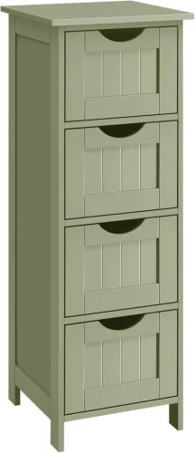VASAGLE Modern Fürdőszobai Szekrény 4 Fiókos Babérzöld MDF