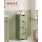   VASAGLE Modern Fürdőszobai Szekrény 4 Fiókos Babérzöld MDF