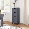 VASAGLE Modern Fürdőszobai Állószekrény 4 Fiókos Szürke MDF