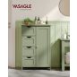   VASAGLE Fürdőszobai Tároló Szekrény 4 Fiókkal MDF Babérzöld 30 x 55 x 82 cm