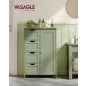  VASAGLE Fürdőszobai Tároló Szekrény 4 Fiókkal MDF Babérzöld 30 x 55 x 82 cm