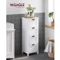   VASAGLE Slim Fürdőszobai Szekrény 4 Fiókos Fehér MDF Tárolóegység