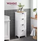   VASAGLE Slim Fürdőszobai Szekrény 4 Fiókos Fehér MDF Tárolóegység