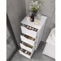   VASAGLE Slim Fürdőszobai Szekrény 4 Fiókos Fehér MDF Tárolóegység