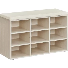   VASAGLE Elegance Cipőtároló Pad Természetes Bézs 9 Rekesszel