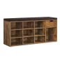   VASAGLE cipős pad fiókkal és nyitott rekeszekkel párnázott üléssel vintage barna 104 x 30 x 48 cm