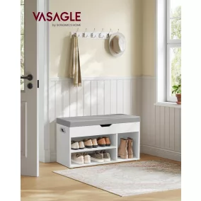   VASAGLE LHS030W01 cipős pad ülőfelülettel tárolórekeszekkel felhőfehér