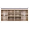VASAGLE Tölgy Cipősszekrény Pad 10 Rekesszel Ülőpárnával