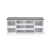 VASAGLE cipős pad 10 rekeszes tárolóval párnázott ülőfelülettel fehér 104 x 30 x 48 cm