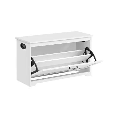 VASAGLE Multifunkciós Fehér Cipőspad Tárolóval