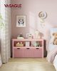 VASAGLE Gyerekszoba Tárolószekrény Rózsaszín Görgős Fiókokkal