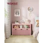   VASAGLE Gyerekszoba Tárolószekrény Rózsaszín Görgős Fiókokkal
